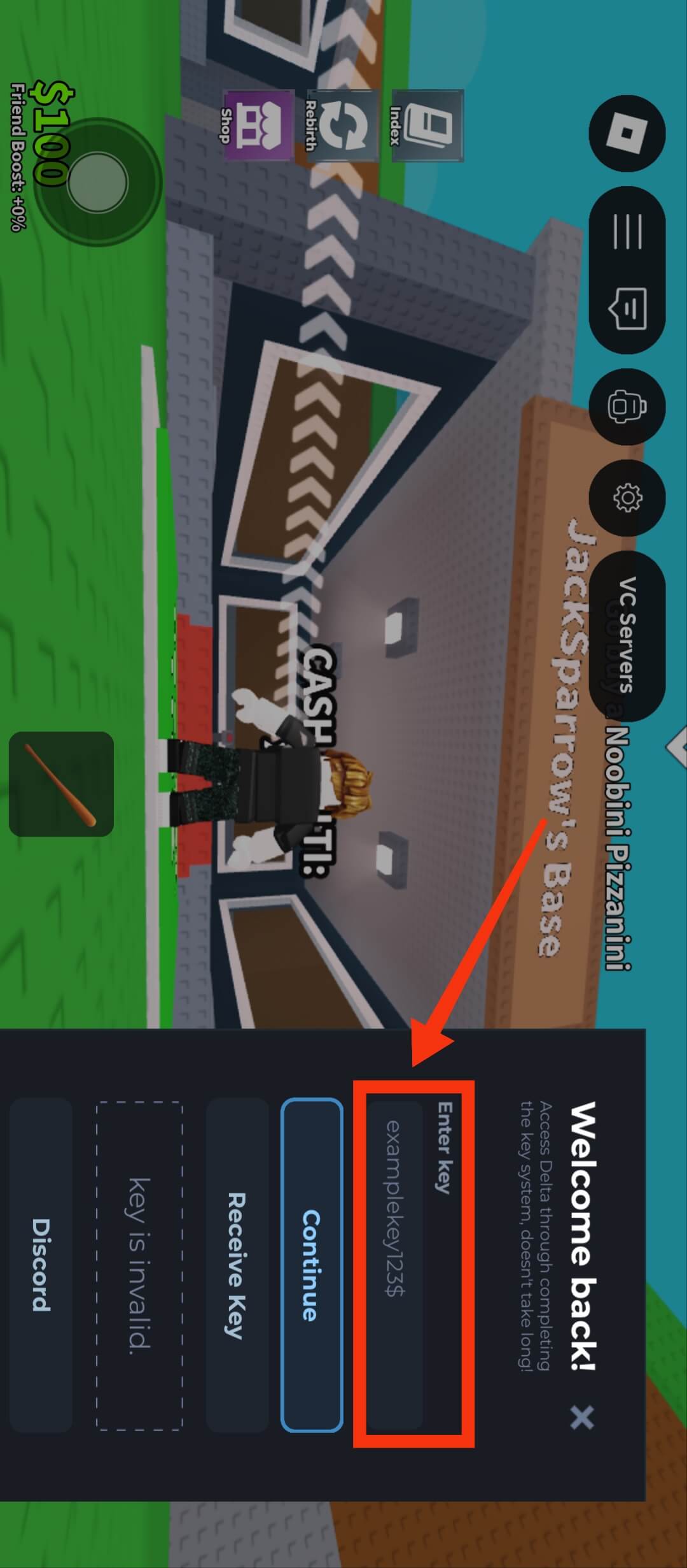 Click “Enter Key”