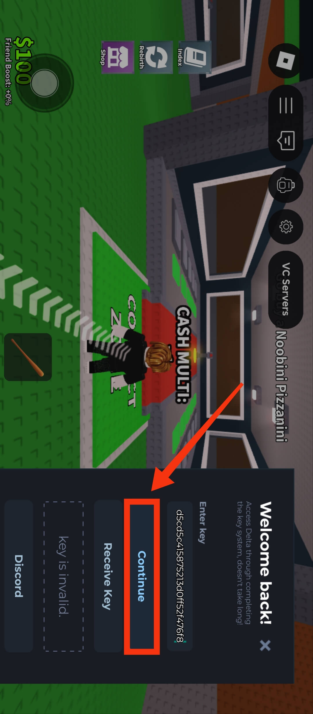 Hit “Continue” Button